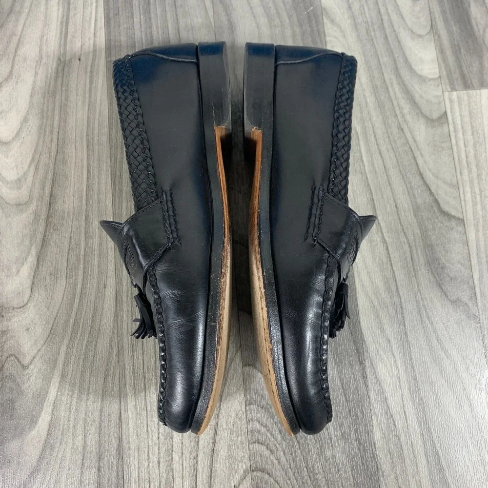 Allen Edmonds black braided tassel mens loafer dress slip on shoes 11 D Medium